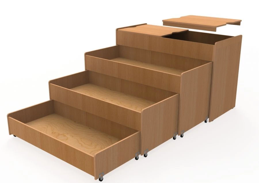 4-Tier Bed Without Nightstand with Two Covers / K20