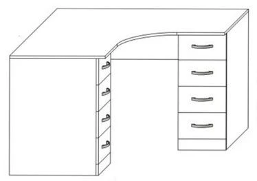Corner Writing Desk with Drawers for Retail Businesses