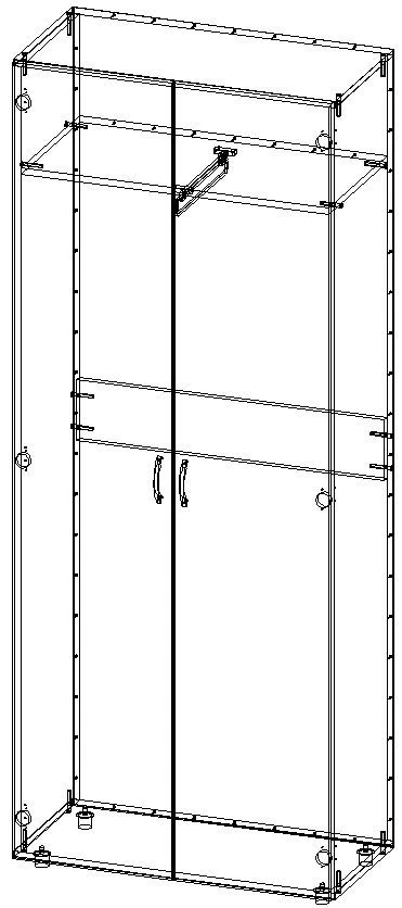 Wooden Wardrobe for Clothing Storage - Modular Design
