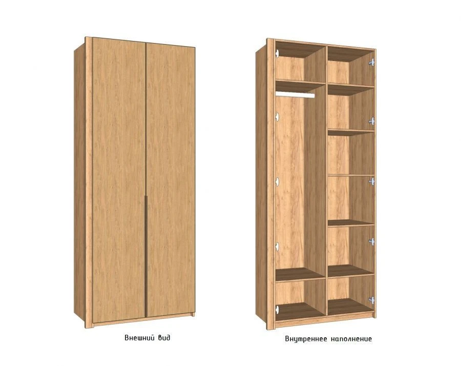 Wardrobe with Swing Doors - Customizable Design