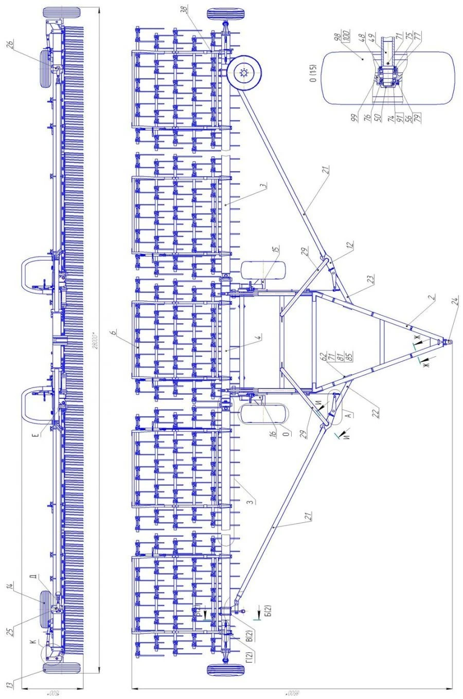 Universal Soil Tillage Aggregate with Heavy Spring Harrows UPA-BZP-27