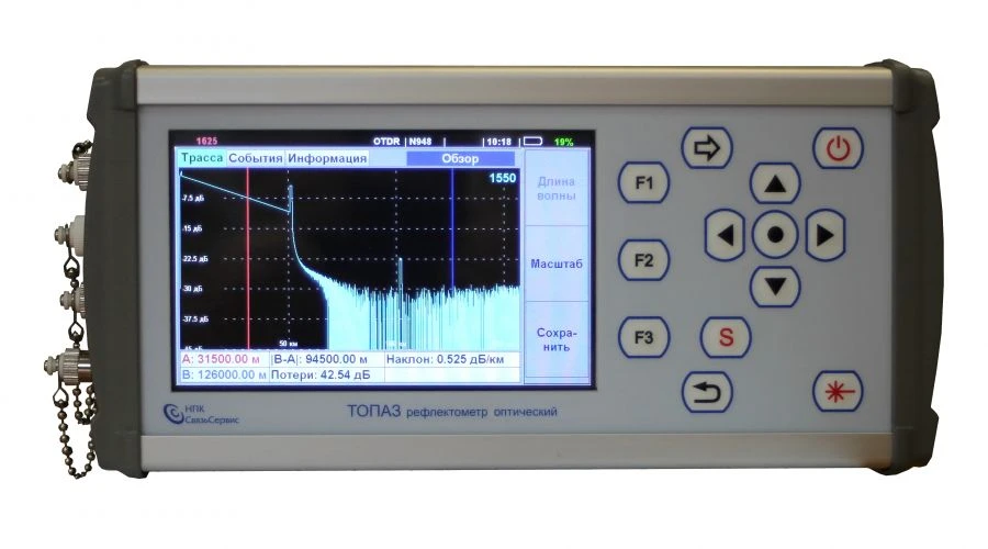 Optical Reflectometer for Fiber Optic Lines, Model TOPAZ-9400-C-31-55-PMN