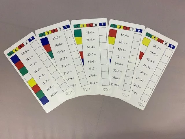 Double-sided Control Task Cards for Multiplication and Division on 3/6/9 - Set of 5
