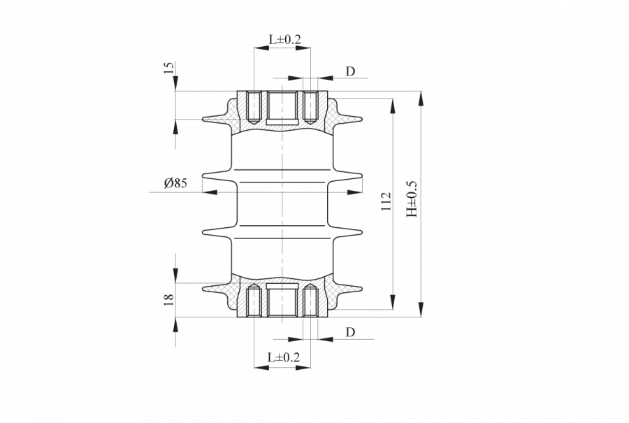Insulator with Protective Shell for Electrical Equipment OCK 8-10-06-1