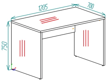 Durable 1200mm MDF Table with Side Supports