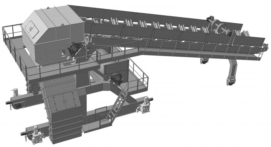عربة تفريغ المواد لنظم الحزام الناقل