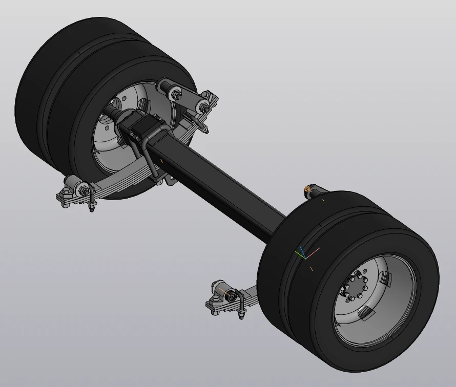 Complete Axle Assembly PTP 06.000 for Self-Discharging Sweeping Trailer
