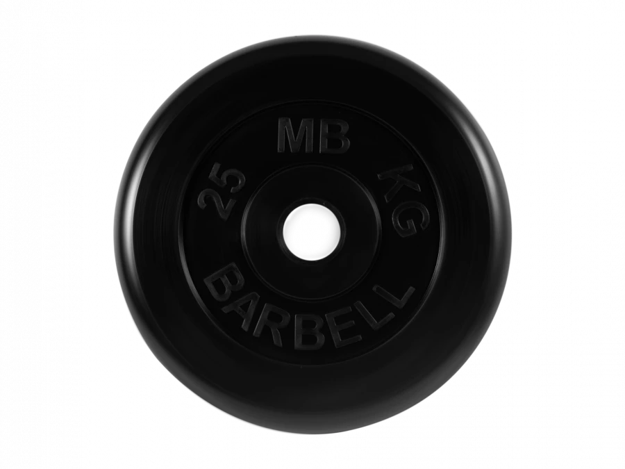 Rubberized Standard Disk, Black, 51mm, 25kg - MB-PltB51-25