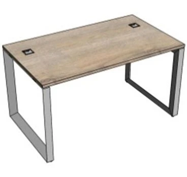 Executive Desk with O-Shaped Metal Frame KS.SRrO-14.01