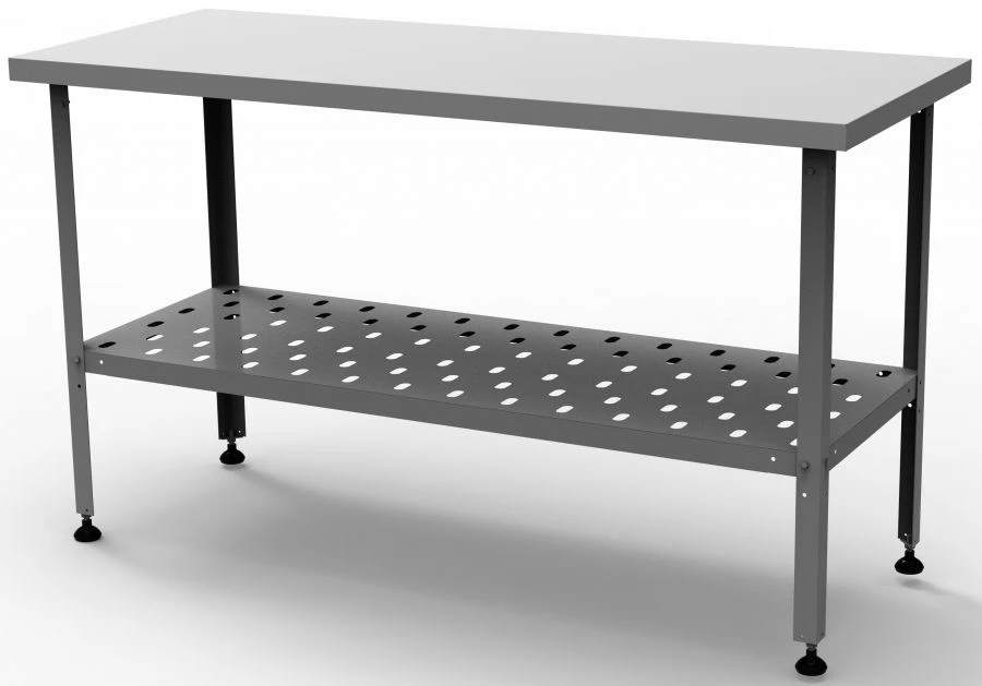 Production-cutting table without sides, perforated shelf SRP-0-0,7/1,8-PR