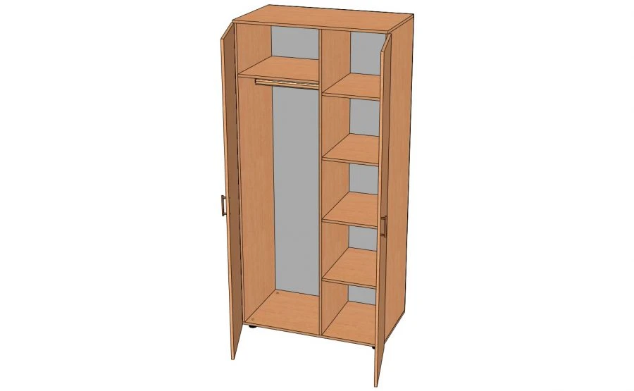 خزانة ملابس مركبة - موديل ش.أ - 3ك