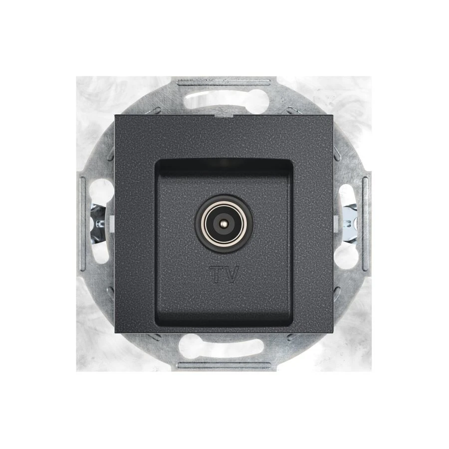 Caduceus Aling Prestige TV/FM Antenna Socket, Graphite, Art. 6012I.2