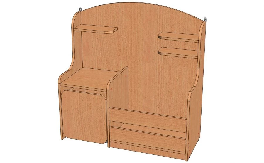 رف الزاوية الرياضي بتصميم زخرفي - موديل U-C5