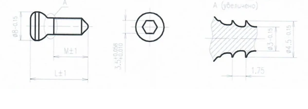 برغي ضغط مصنوع من سبائك التيتانيوم 4.5 مم 66 مم