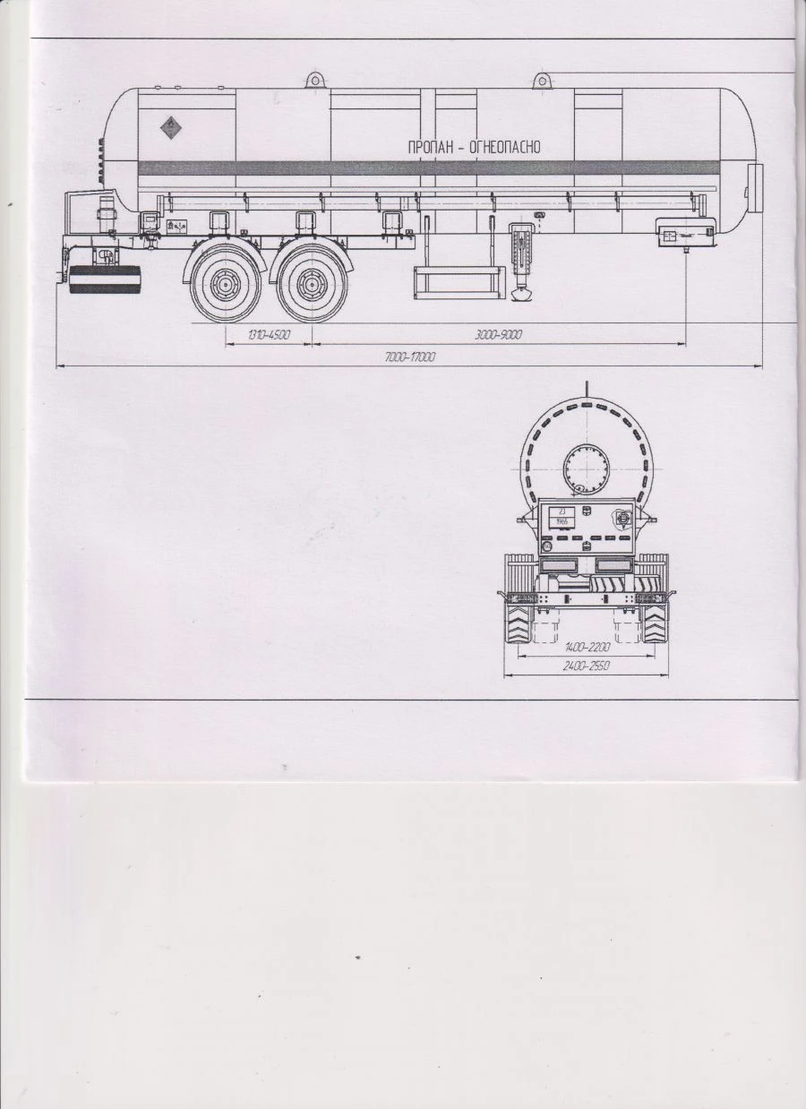 مقطورة خزان غاز هيدروكربوني سائل PPCBT1-2، النوع P2، التعديل 92299-0000010-06 (بدون مضخة)