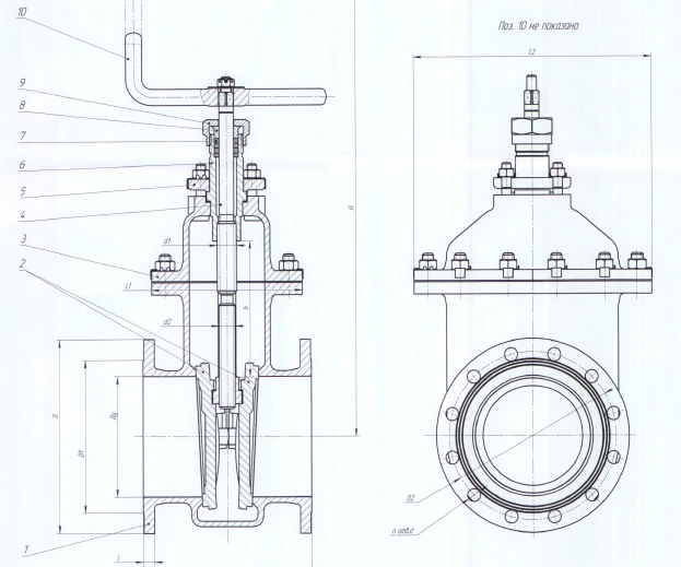 Steel Wedge Gate Valve DN 50 PN 1.6 MPa ITSHL.491645.001