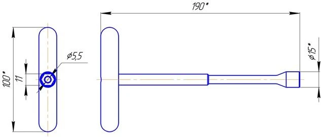 Schantz Screw Clamp Fixator Key S=11 mm