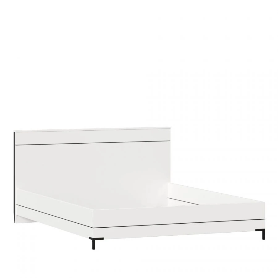 Modern Nordic Bed 1600 (White/Black) - Model LD.677120.000