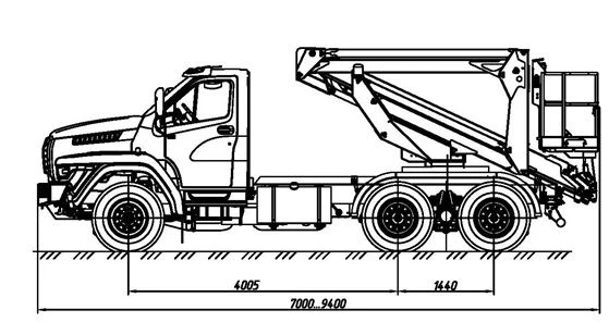 منصة العمل الجوية الخاصة مع رافعة، موديل 5849А