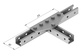 6-Hole Mounting Plate SMA 610 - 80x204mm, 5mm Thick