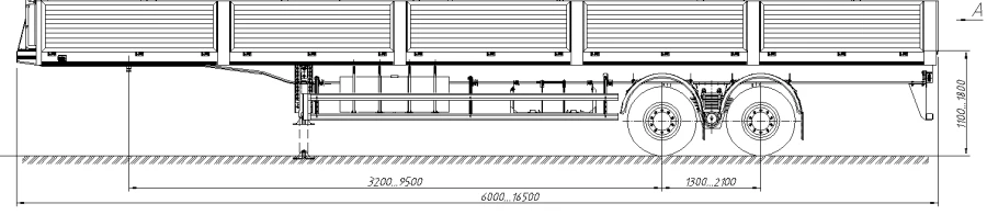 Semi-Trailer 98131D with Load Space Frame and Platform