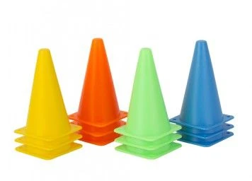 مخروط علامة ملون H 10 سم (12 قطعة)