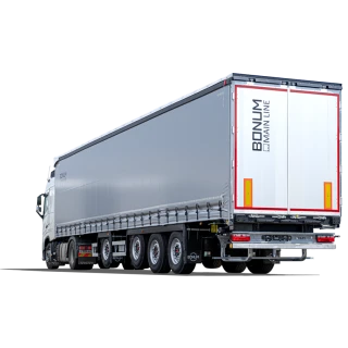 BONUM 928111 Semi-Trailer with 4 Axles and Canopy