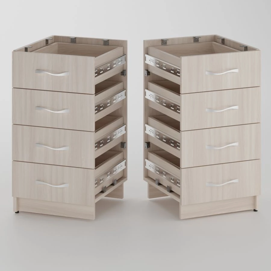 Integrated Desk Cabinet with 4 Drawers