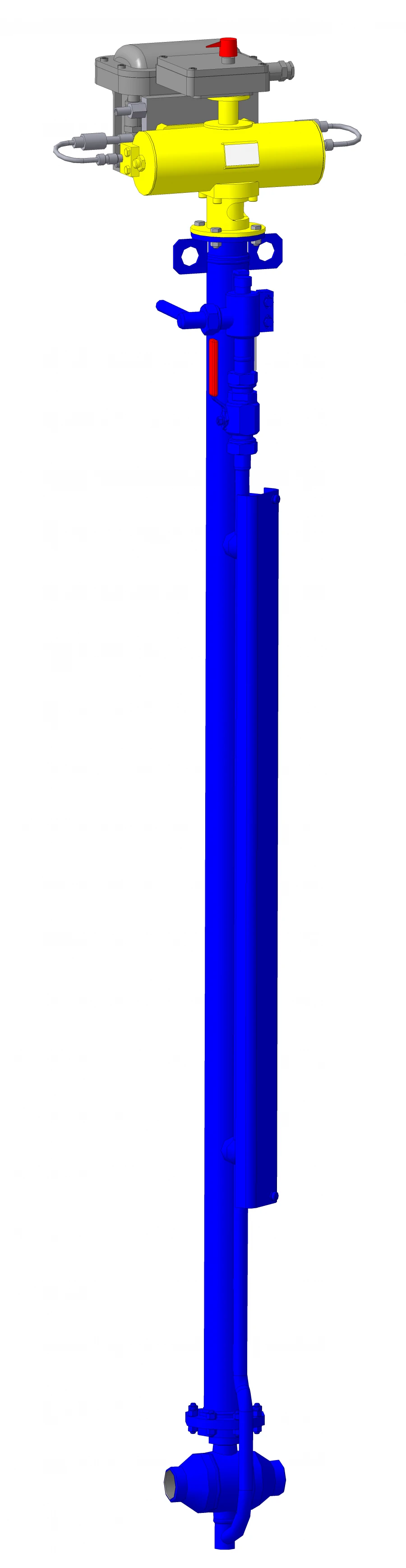 صمام كروي DN50 PN10 مPa تحت الأرض مع قيادة هوائية