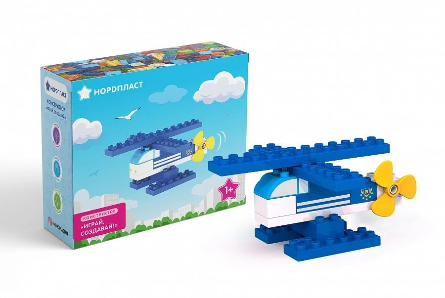 Police Helicopter Building Set - 16 Pieces