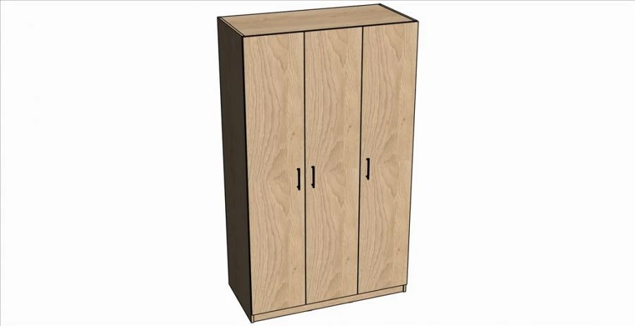 Adele Wardrobe and Linen Cabinet AR03.3, 120x205x60 cm (Black)