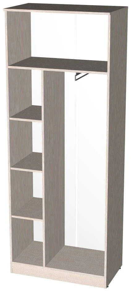 Two-section wardrobe for clothes 770x580x2000mm, 16mm chipboard, PVC edge 0.4x19