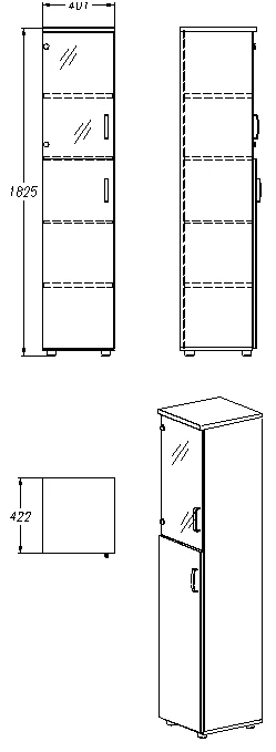 خزانة تخزين للوثائق واللوازم المكتبية - موديل 407.40.183