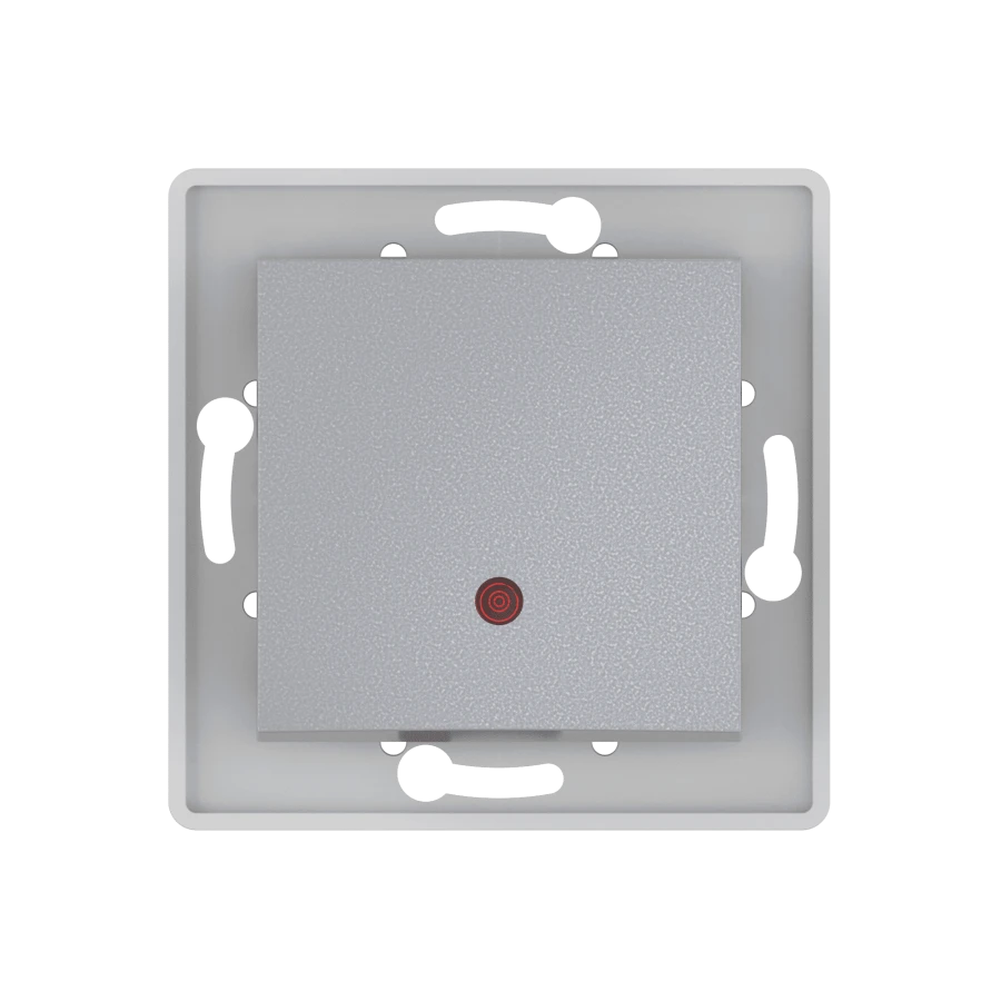 Caduceus Aling Prestige Hidden Installation Single Switch with Indicator 10AX, 250V, Silver, Model 602