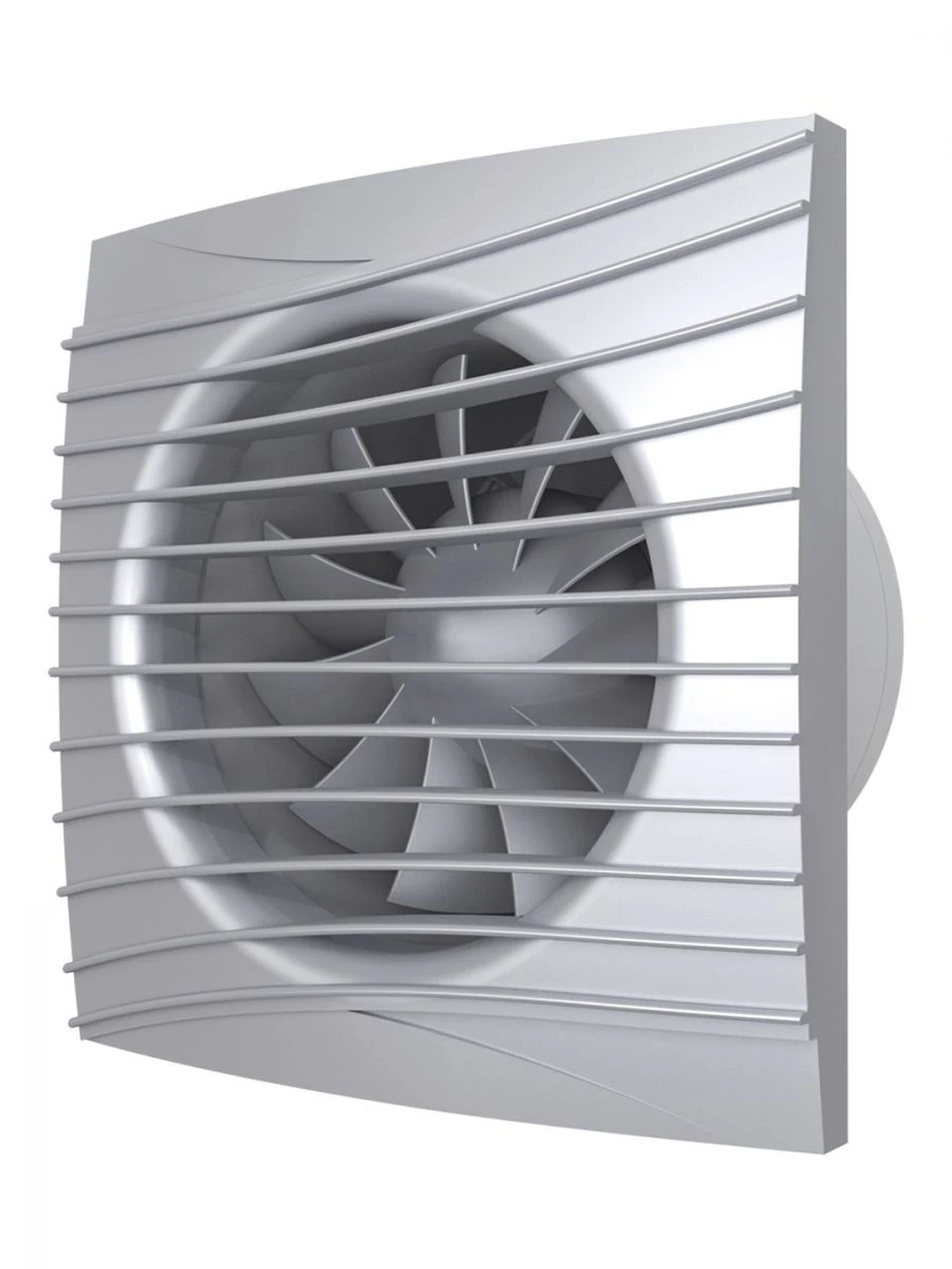 SILENT 6C-03 Gray Metal Axial Fan with Backdraft Damper