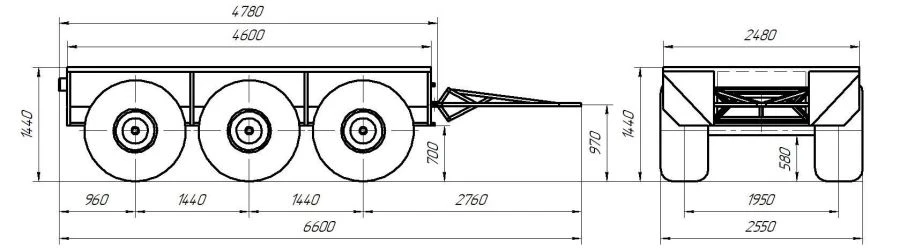 Off-Road Cargo Trailer for Snow Vehicle "Predator" P34-130