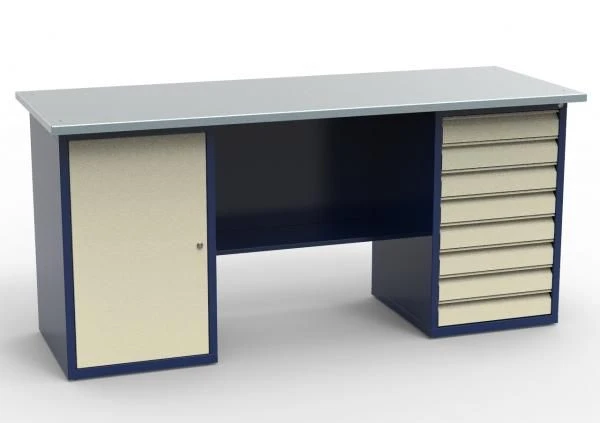 طاولة العمل ذات عمودين مع سطح مجلفن، طراز SV-2T.01.08.19.SO