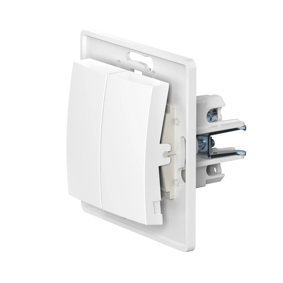 Caduceus Aling Prestige Hidden Installation Two-Way Switch 10AX 250V, White, Model 6006.0
