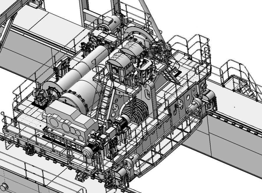عربة نقل كاملة للرافعة الجسرية