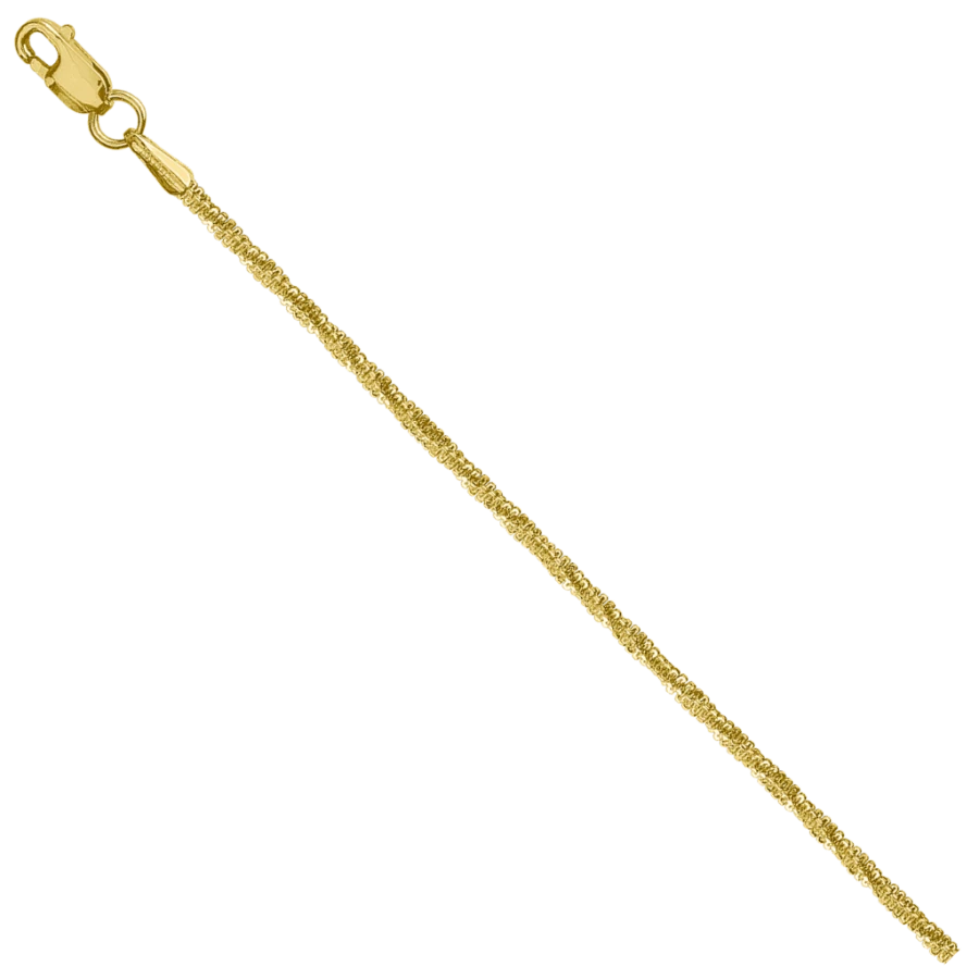 Gold Necklace 585 Purity Green Krocha Chain NC17-086 0.35MM 70CM 7.49G