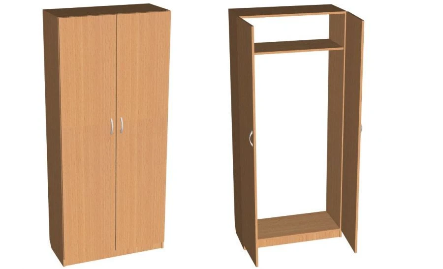 خزانة أدوات 800x350x1810 مع رفوف وخطاطيف