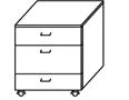 Low Mobile Cabinet with Drawers TP-3