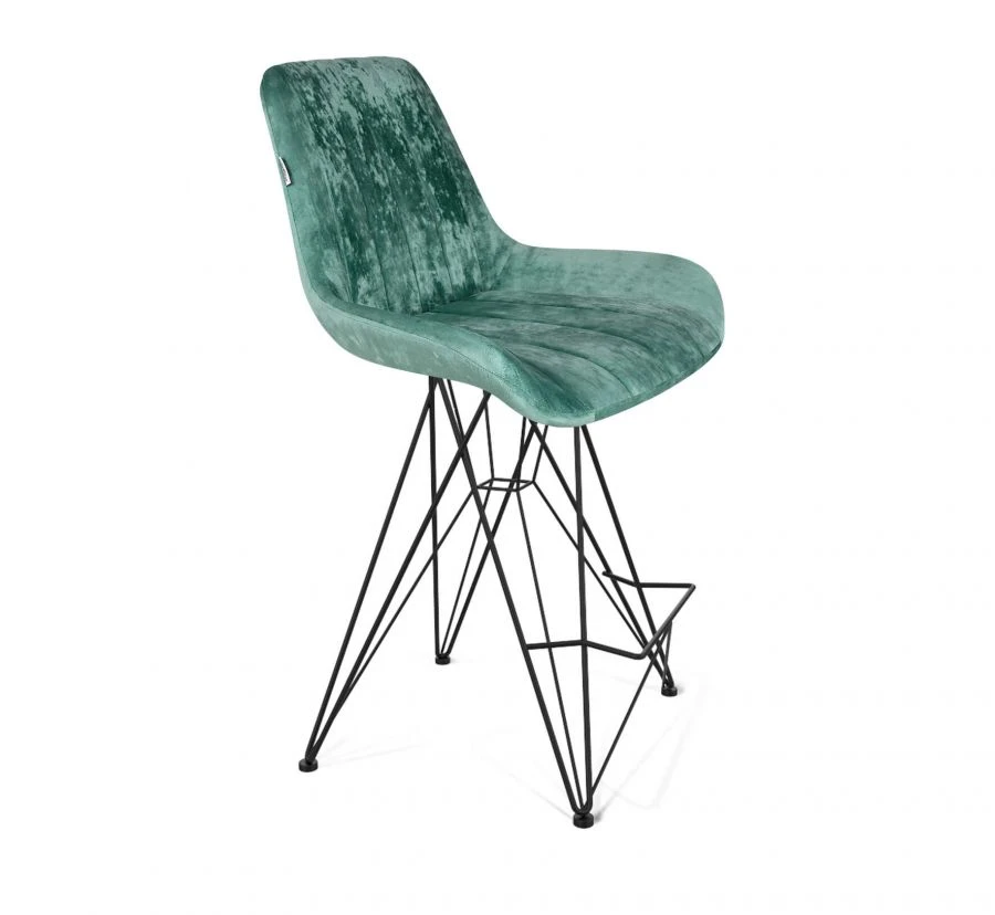 Sheffilton SHT-ST37/S66-1 Semi-Bar Stool with Microvelour Upholstery