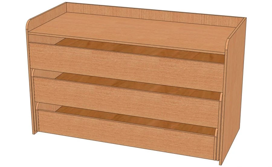 Triple-Deck Bed with Nightstand, Model KTT-1