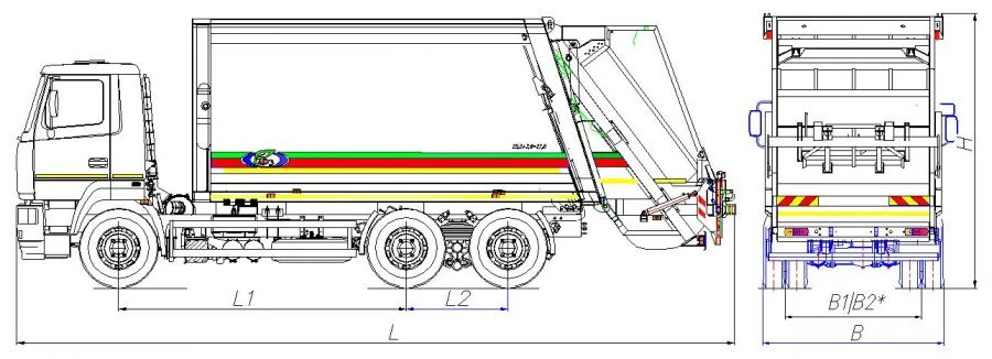 Rear-Loading Garbage Truck Model MK-3545-11