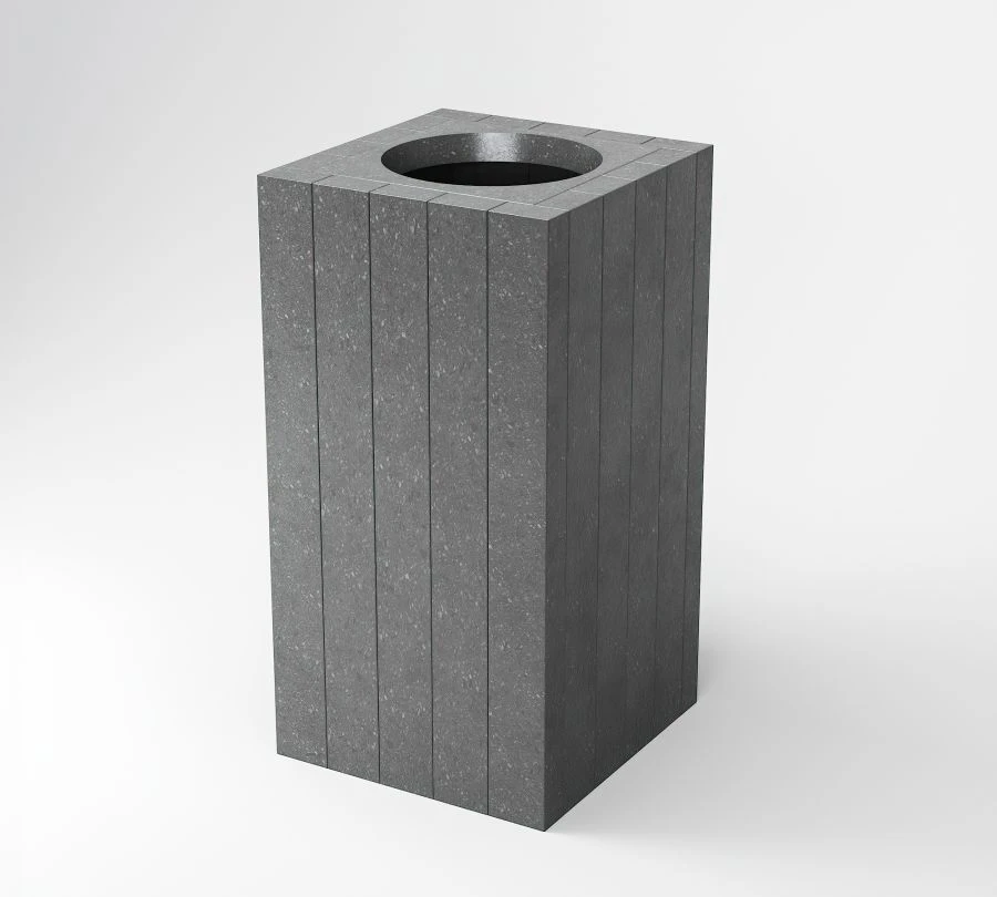 سلة قمامة صديقة للبيئة مع غطاء بنسيج