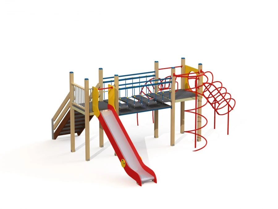 Children's Play Complex with Two Towers, Height 1500mm