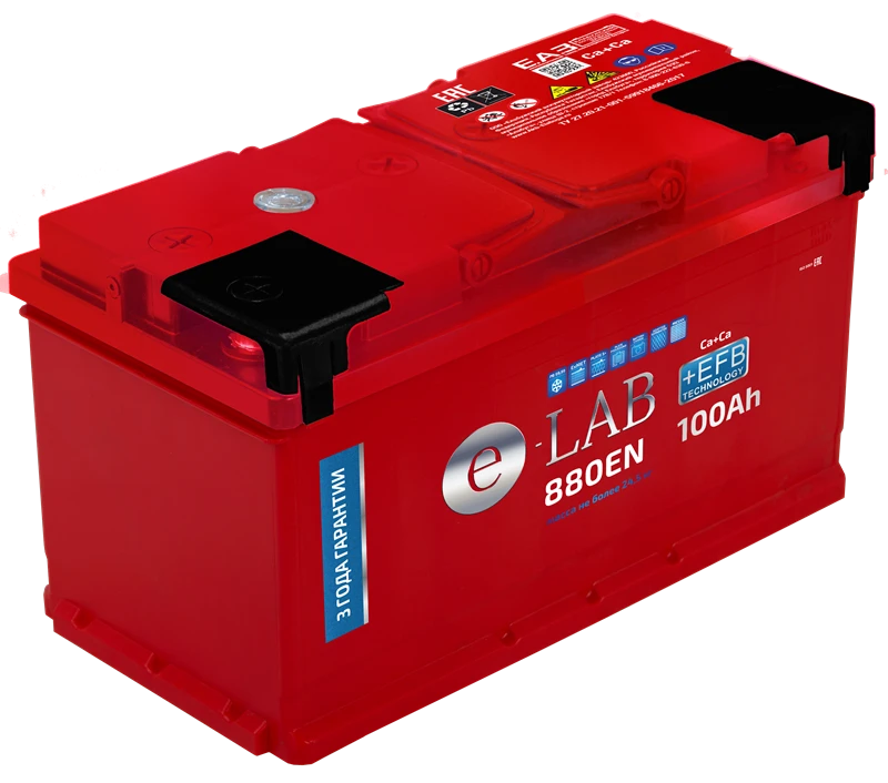 بطارية رصاصية لبدء محركات المكابس النموذج AKB 6ST-100 "ELAB + EFB