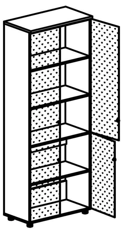 Document Cabinet with 4 Glass Doors, Model 4105, "Ritm" Series