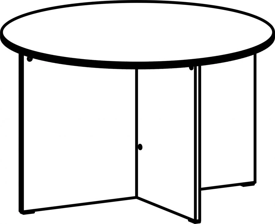 Round Conference Table with 140 cm Diameter, Model 7051 Rhythm Series